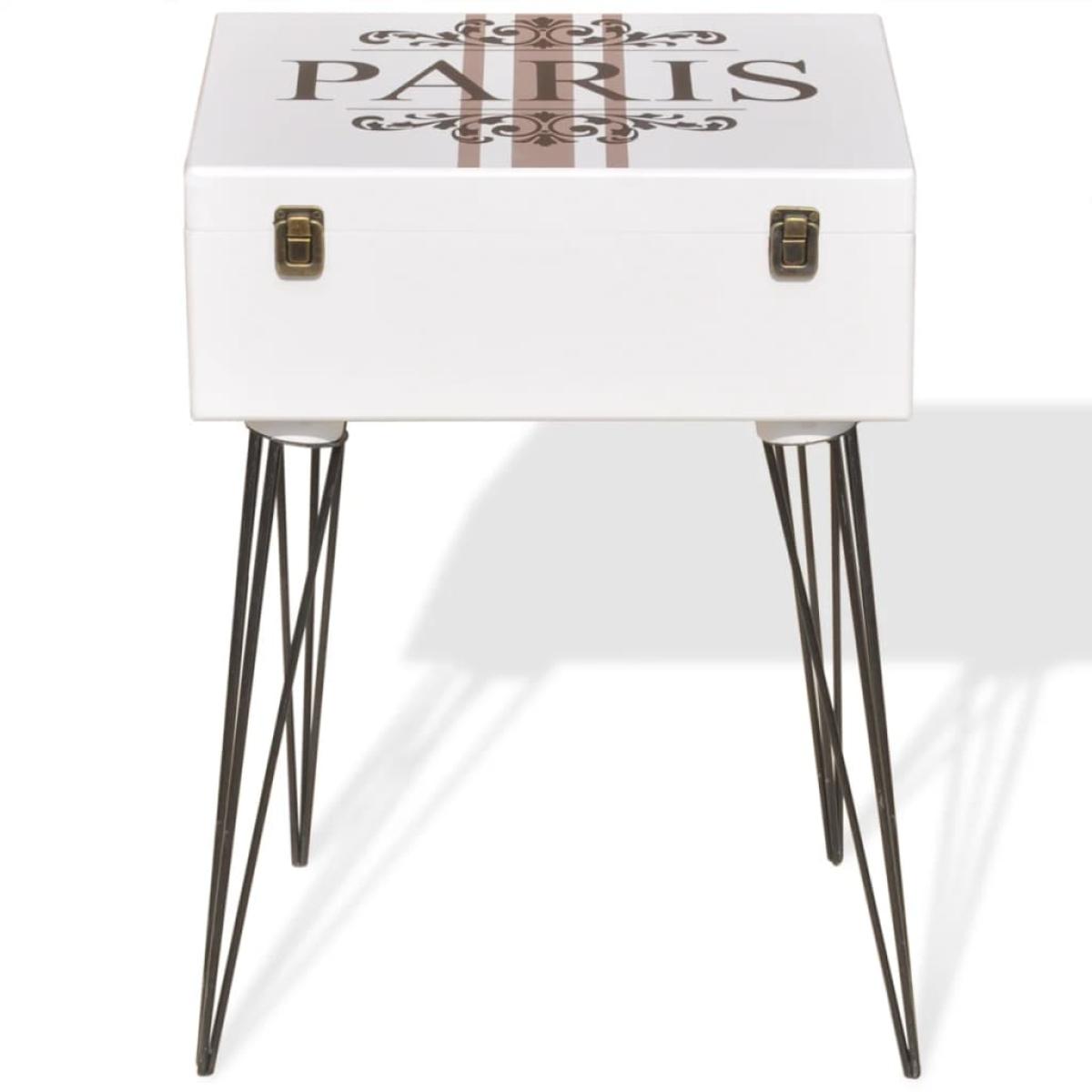 Mesita auxiliar blanca 40x30x57 cm 