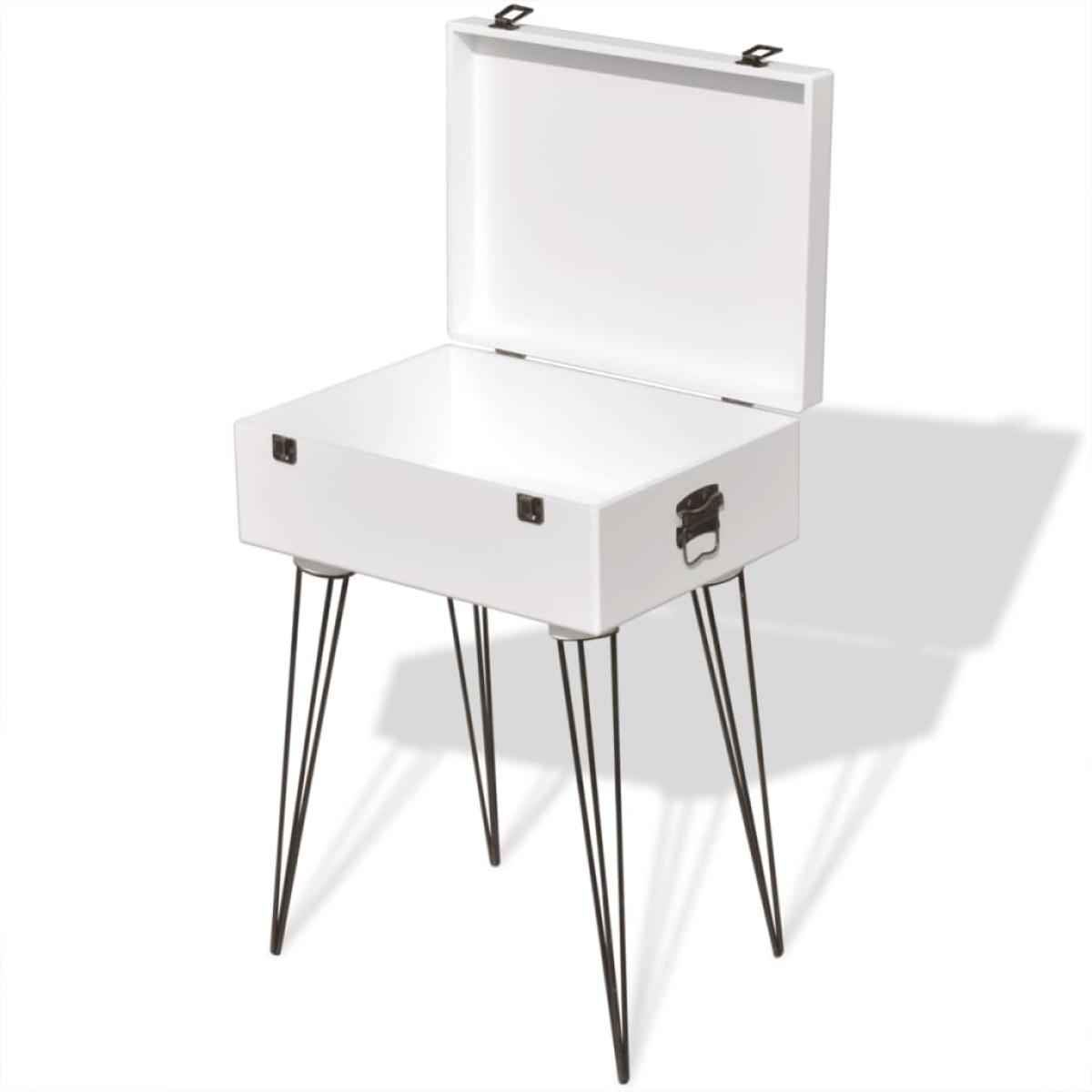 Mesita auxiliar blanca 40x30x57 cm 