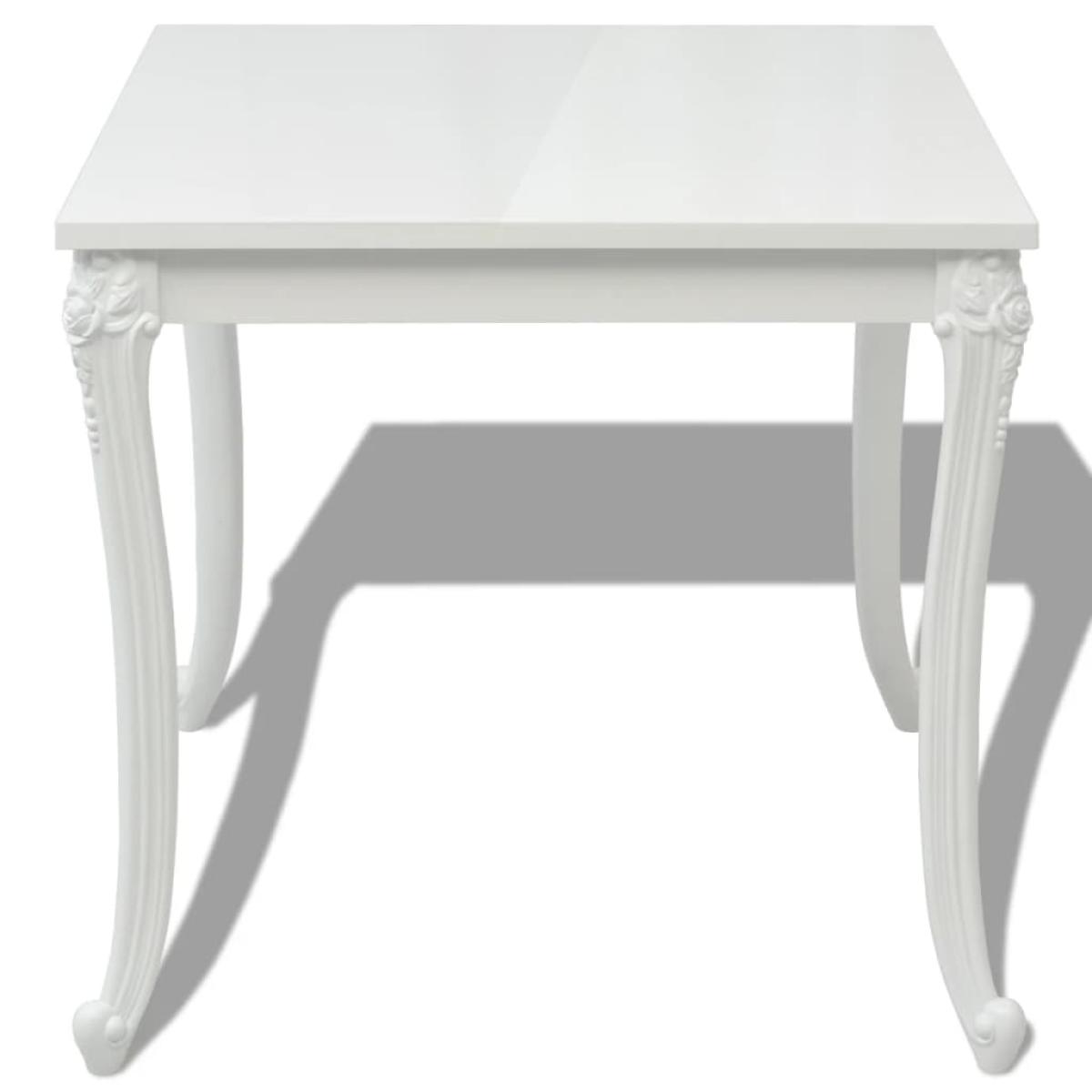 Mesa de comedor 80x80x76 cm blanco brillante