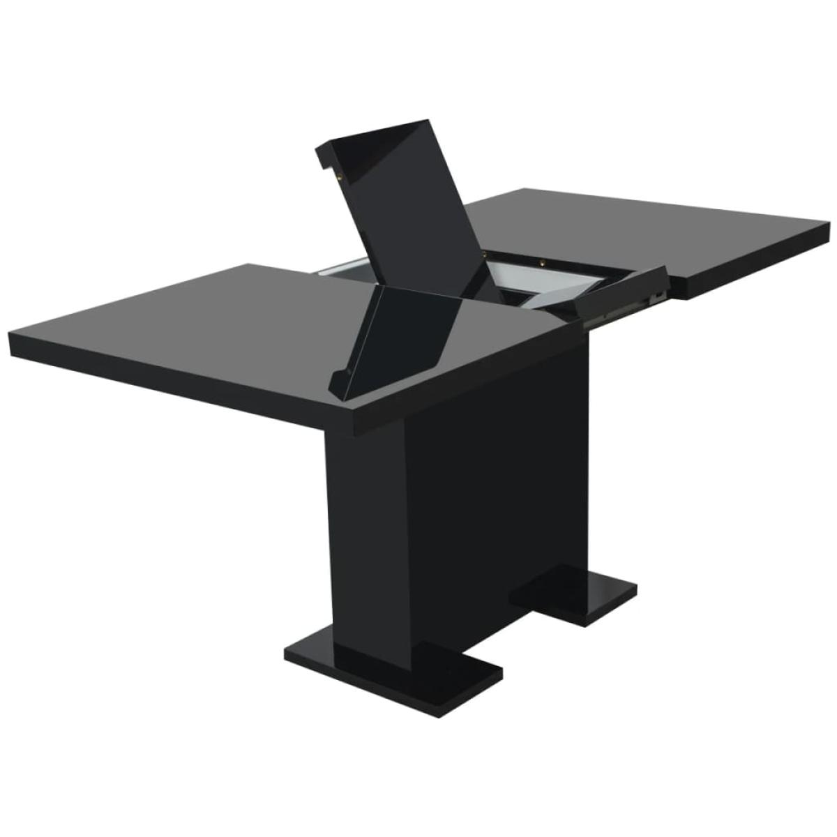 Mesa de comedor extensible negra con brillo