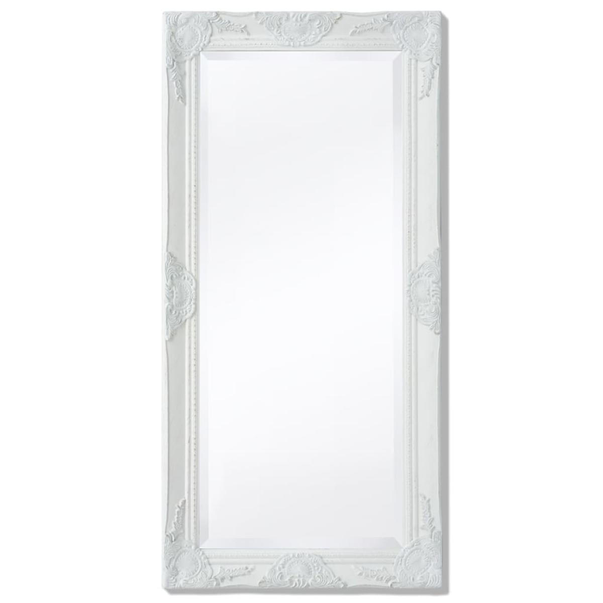 Espejo de pared estilo barroco blanco 100x50 cm