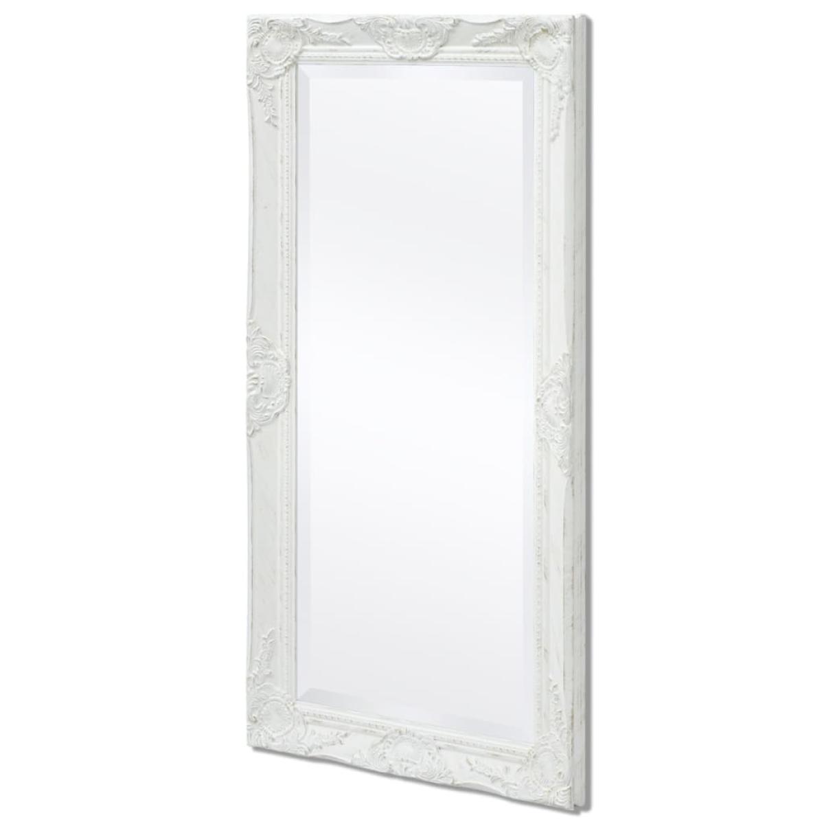 Espejo de pared estilo barroco blanco 100x50 cm