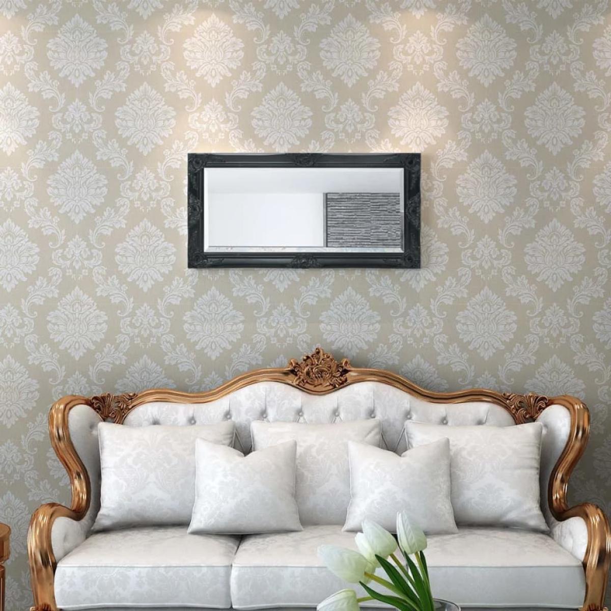 Espejo de pared estilo barroco 100x50 cm negro