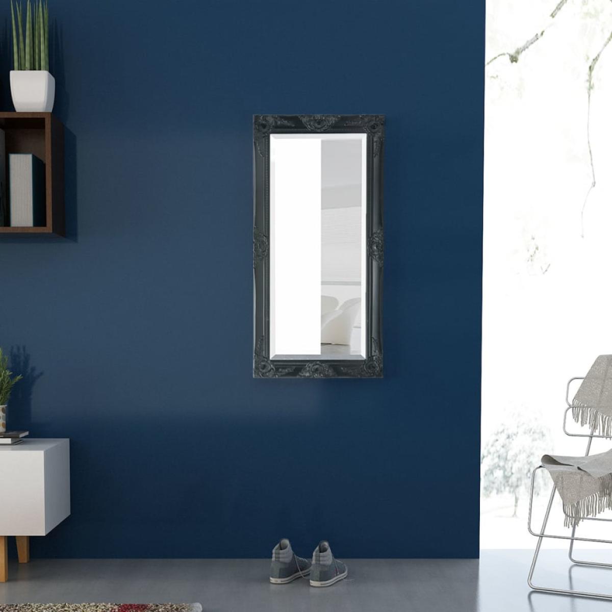 Espejo de pared estilo barroco 100x50 cm negro
