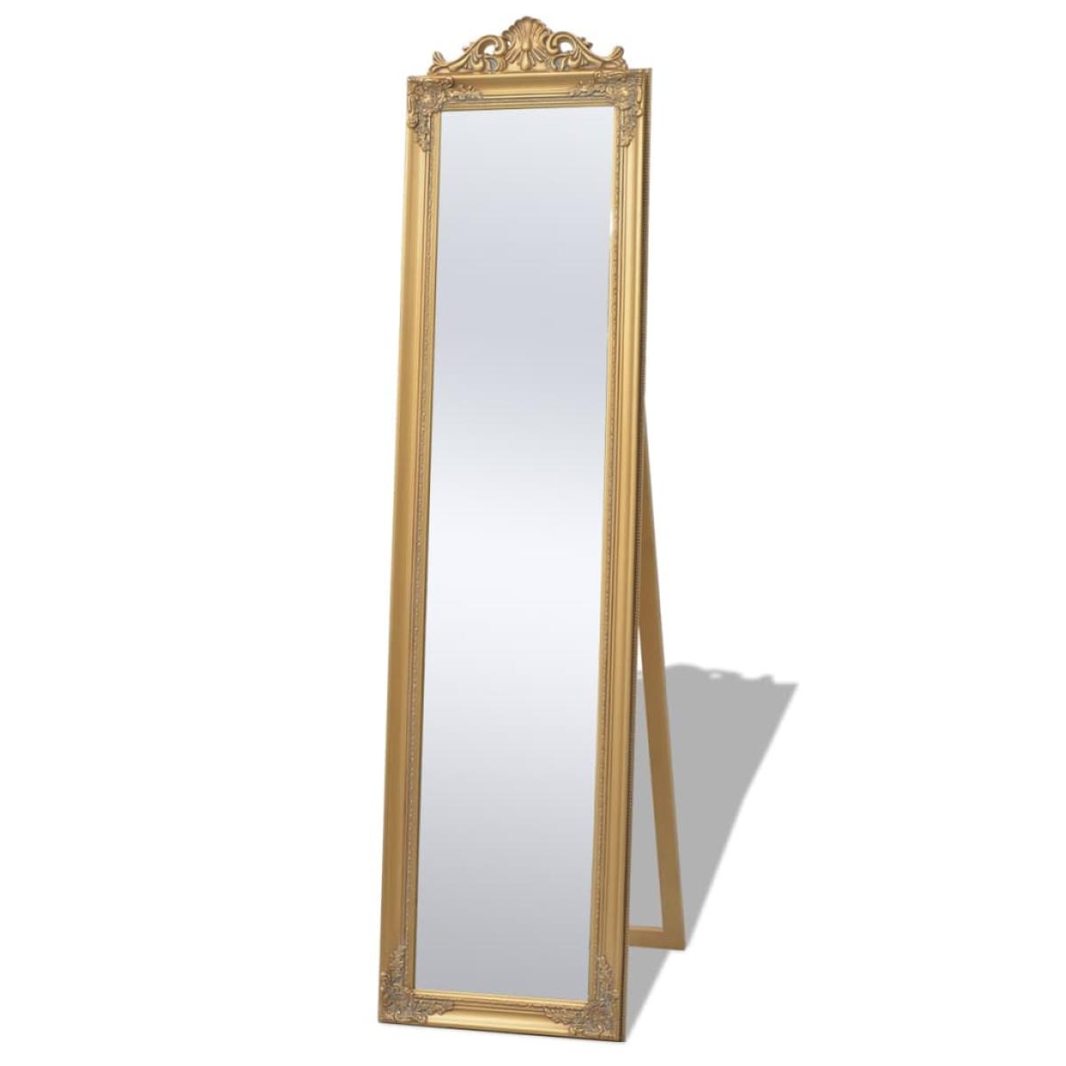 Espejo de pie estilo barroco 160 x 40 cm dorado