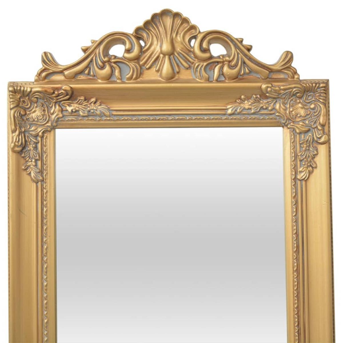 Espejo de pie estilo barroco 160 x 40 cm dorado
