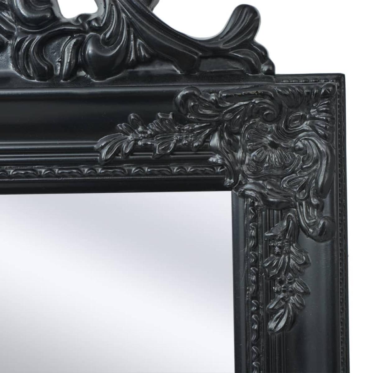 Espejo de pie estilo barroco 160x40 cm negro
