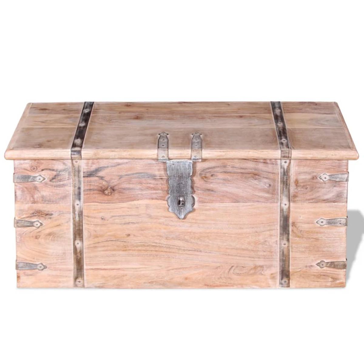 Set de baúl de almacenamiento de madera de acacia 2 unidades