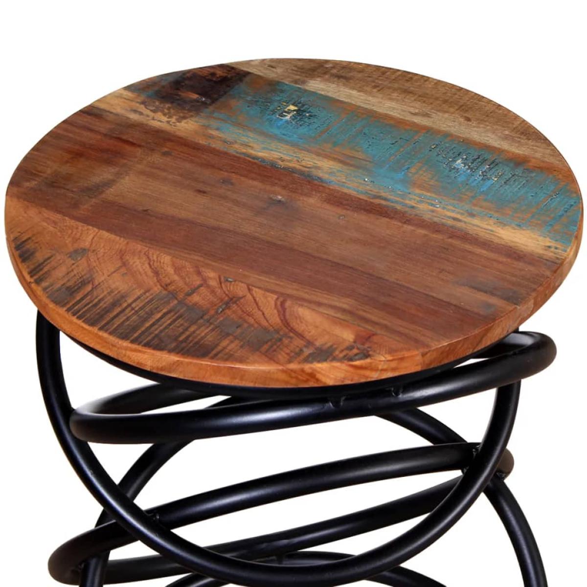 Mesa auxiliar de madera reciclada maciza