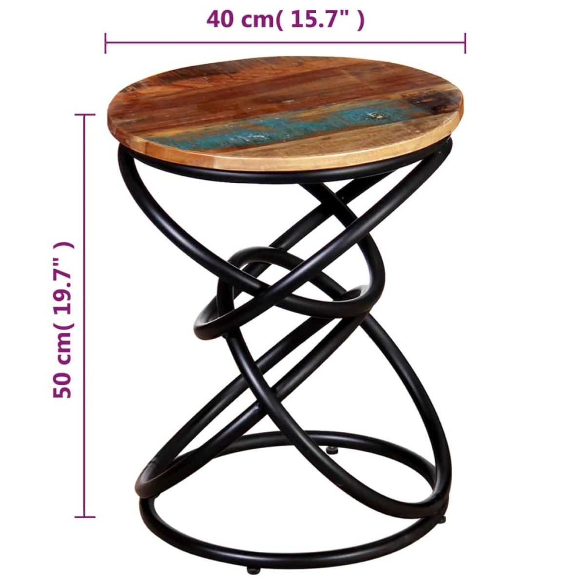 Mesa auxiliar de madera reciclada maciza