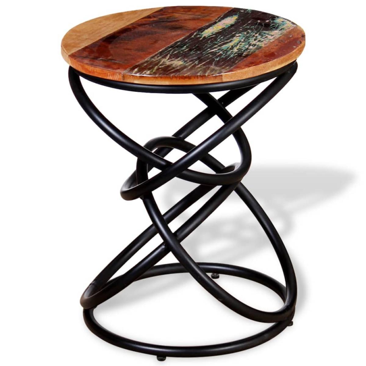 Mesa auxiliar de madera reciclada maciza