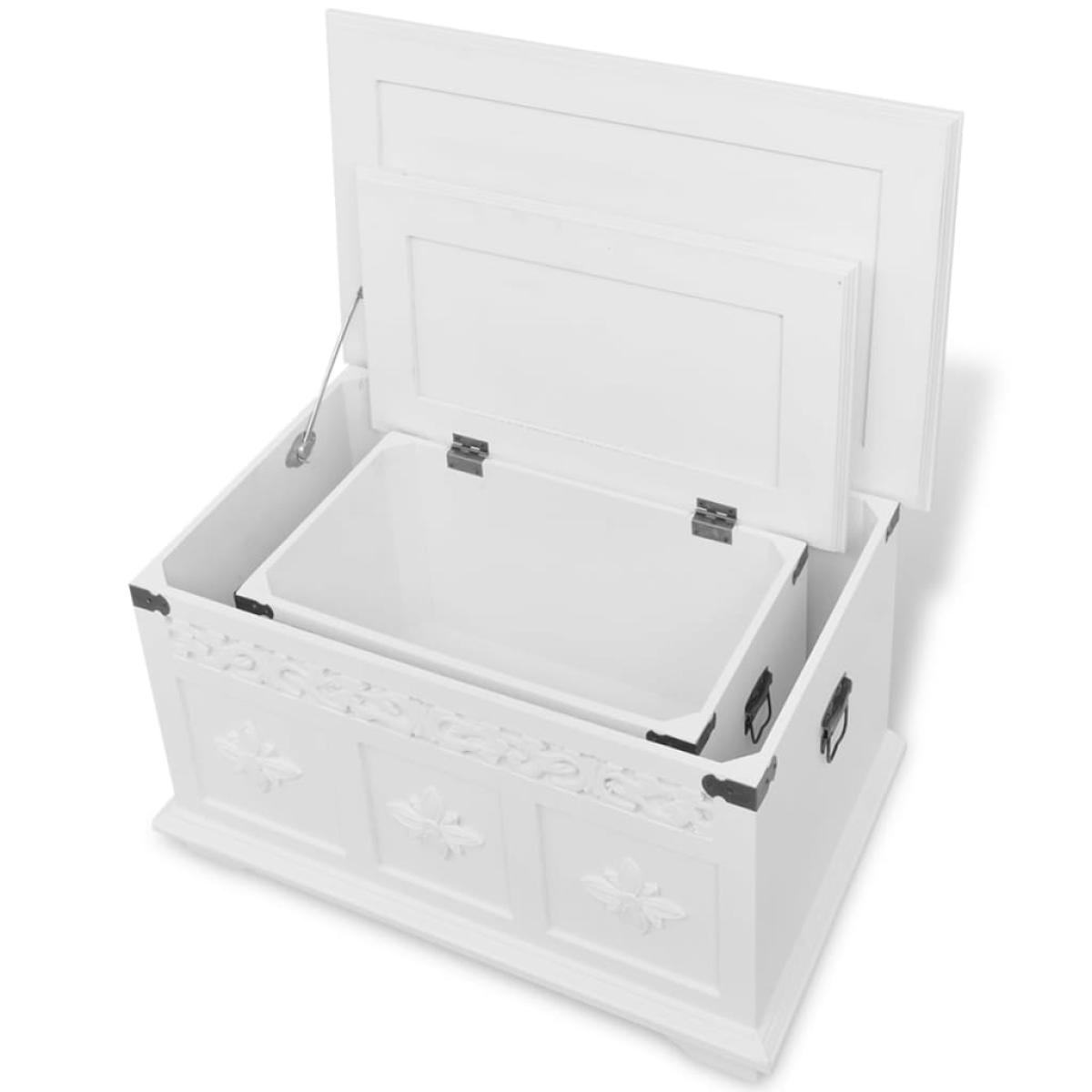 Set de baúles de almacenamiento 2 unidades blanco