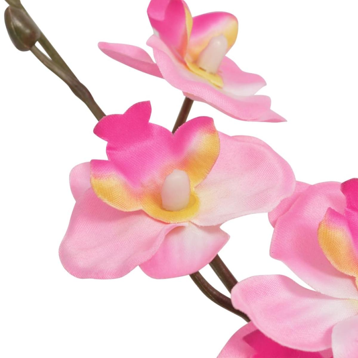 Planta artificial orquídea con macetero 30 cm rosa