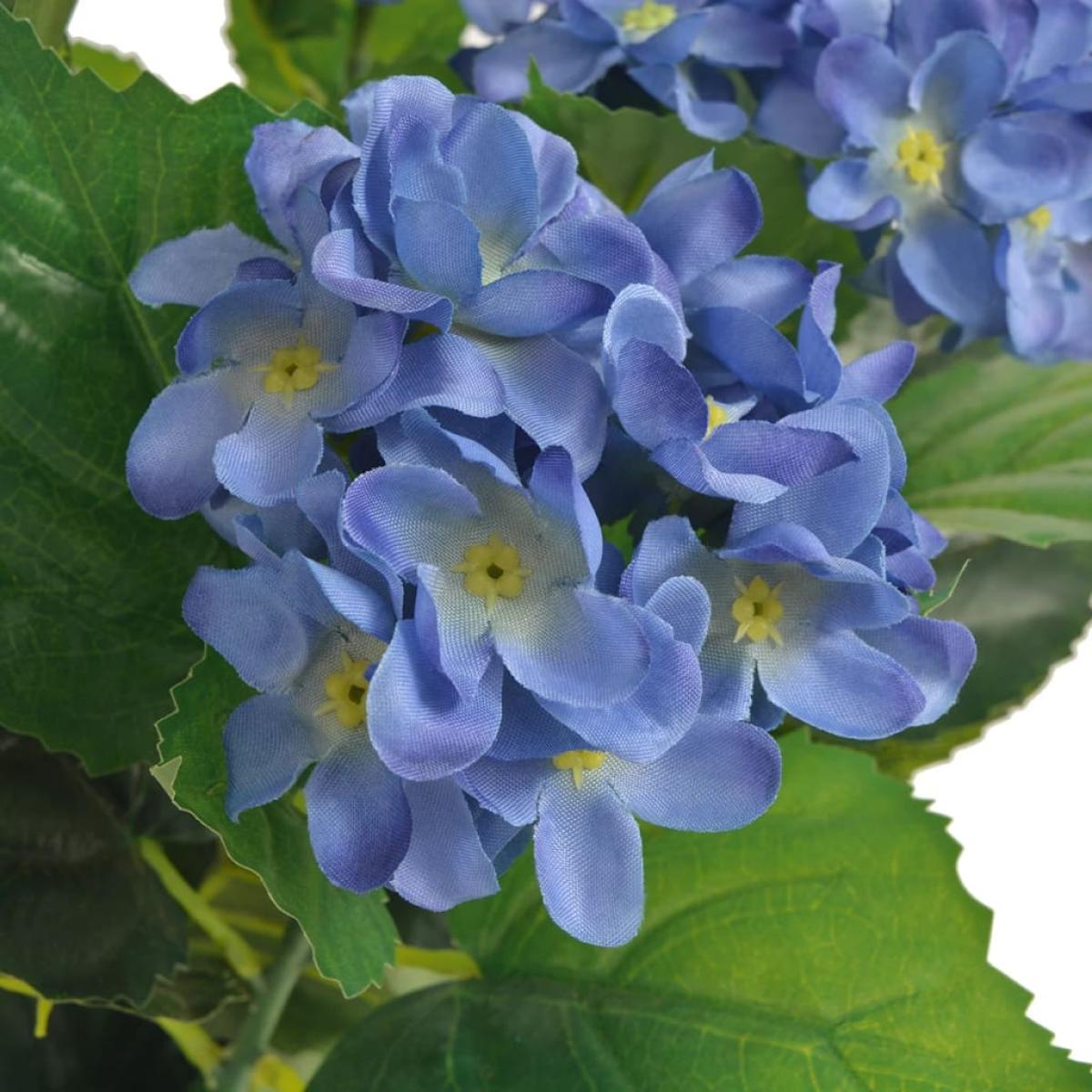 Planta artificial hortensia con macetero 60 cm azul