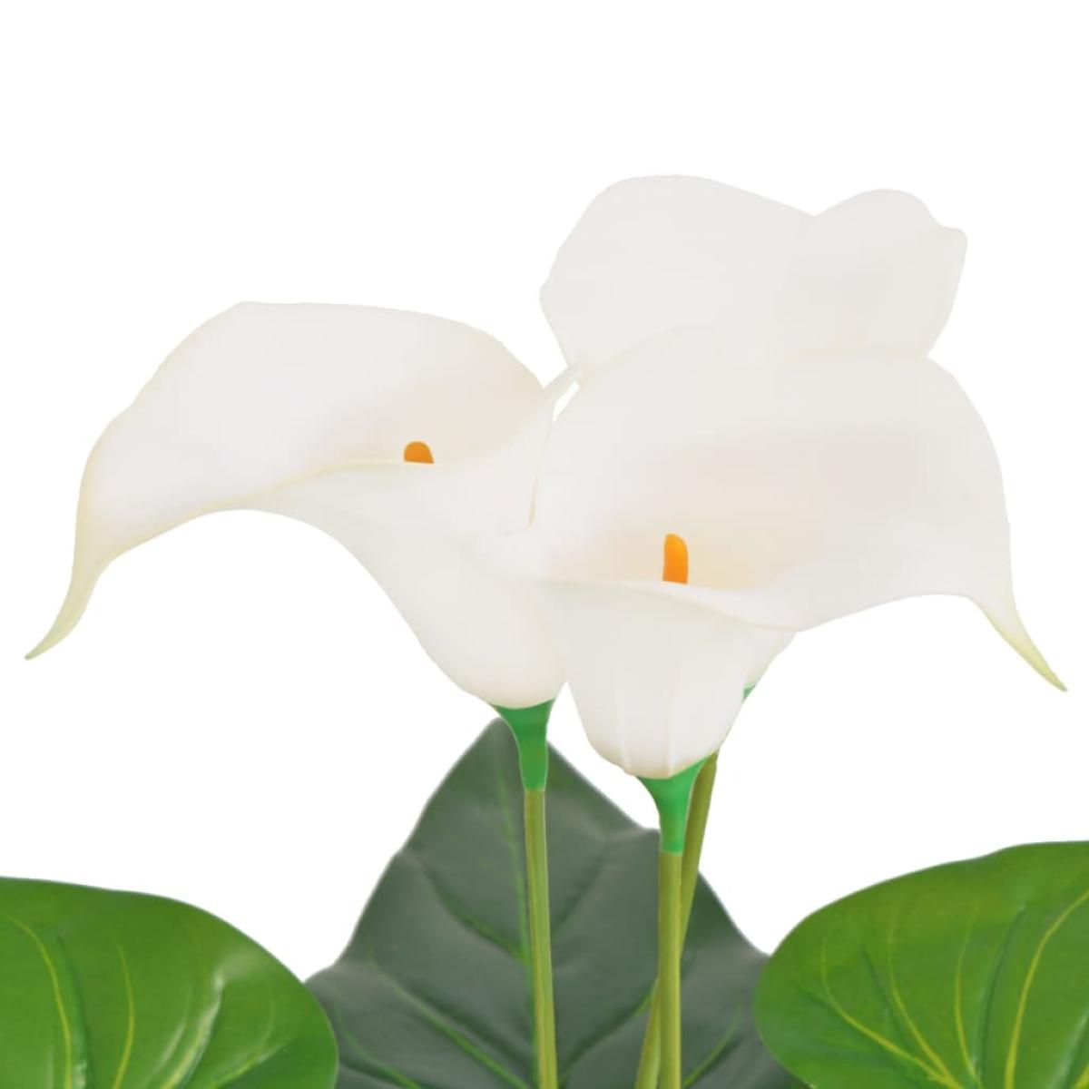 Planta cala lilly artificial con macetero 45 cm blanca