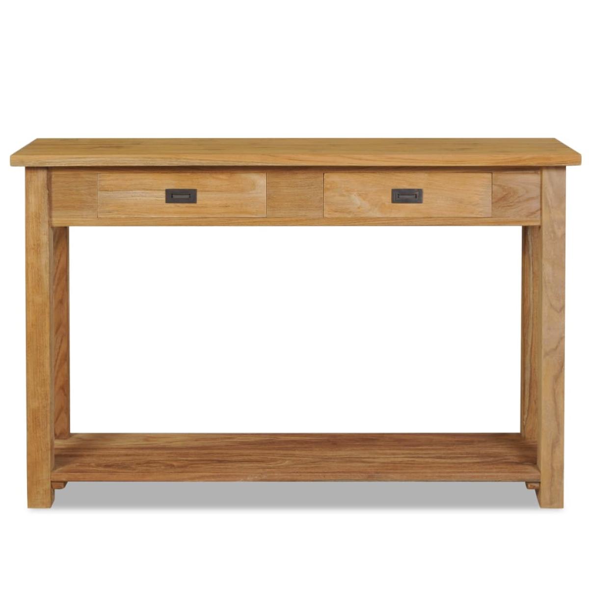 Mesa consola de teca maciza 120x30x80 cm