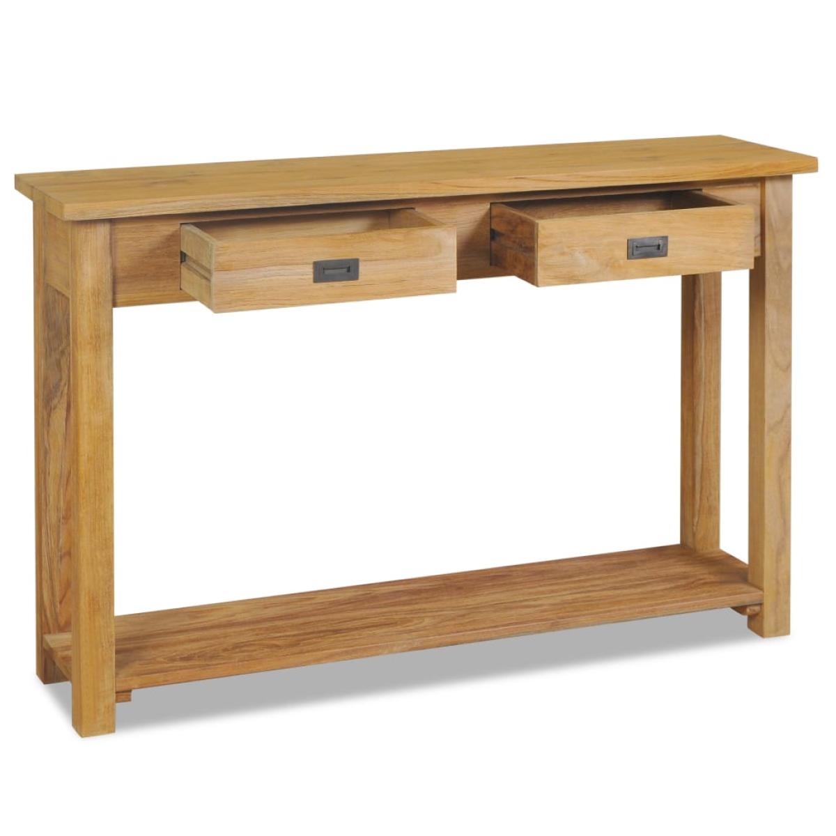 Mesa consola de teca maciza 120x30x80 cm