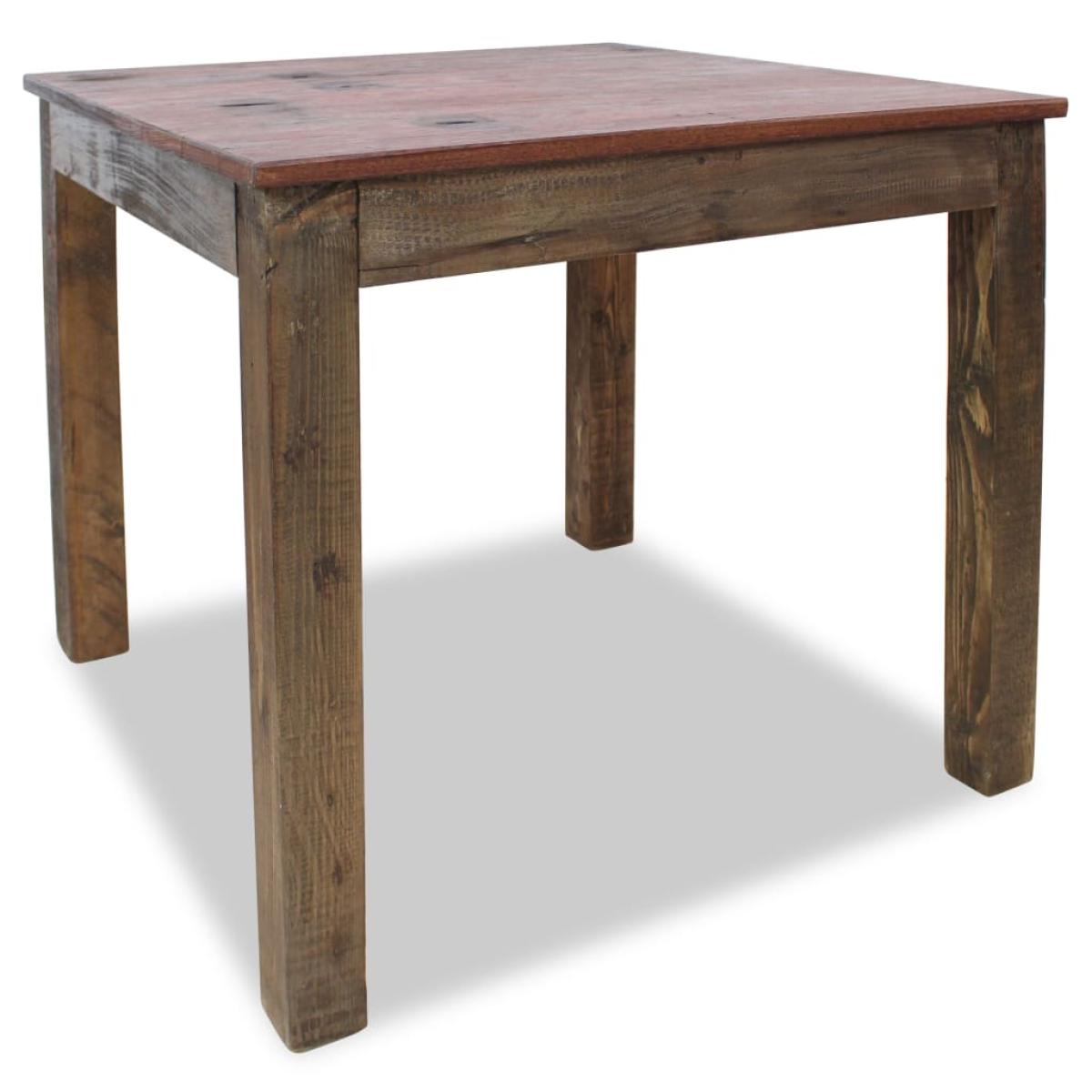 Mesa de comedor de madera maciza reciclada 82x80x76 cm