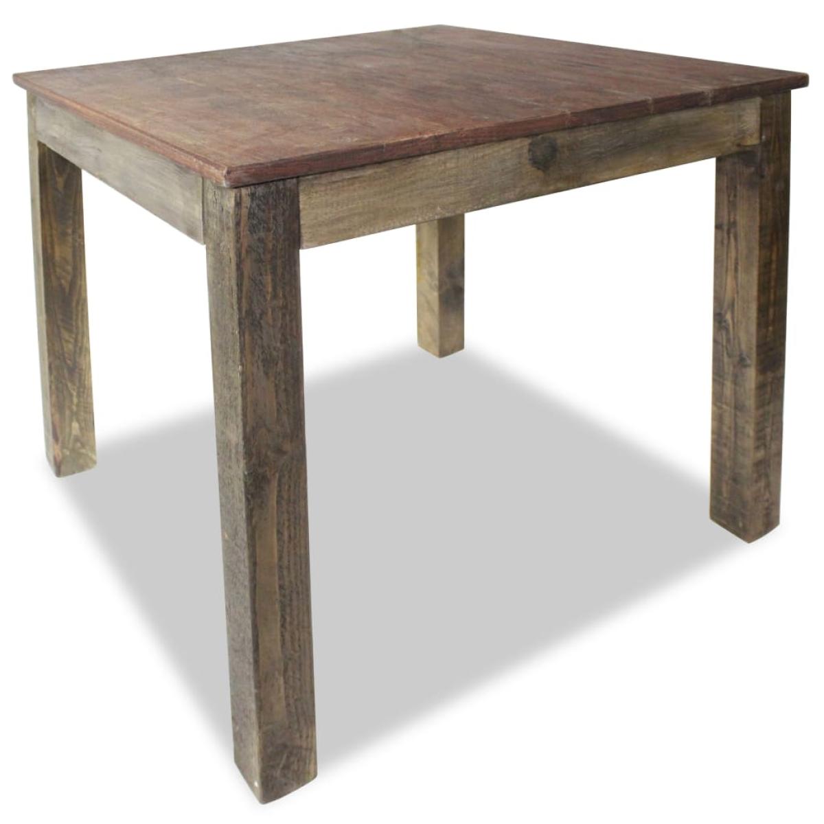 Mesa de comedor de madera maciza reciclada 82x80x76 cm