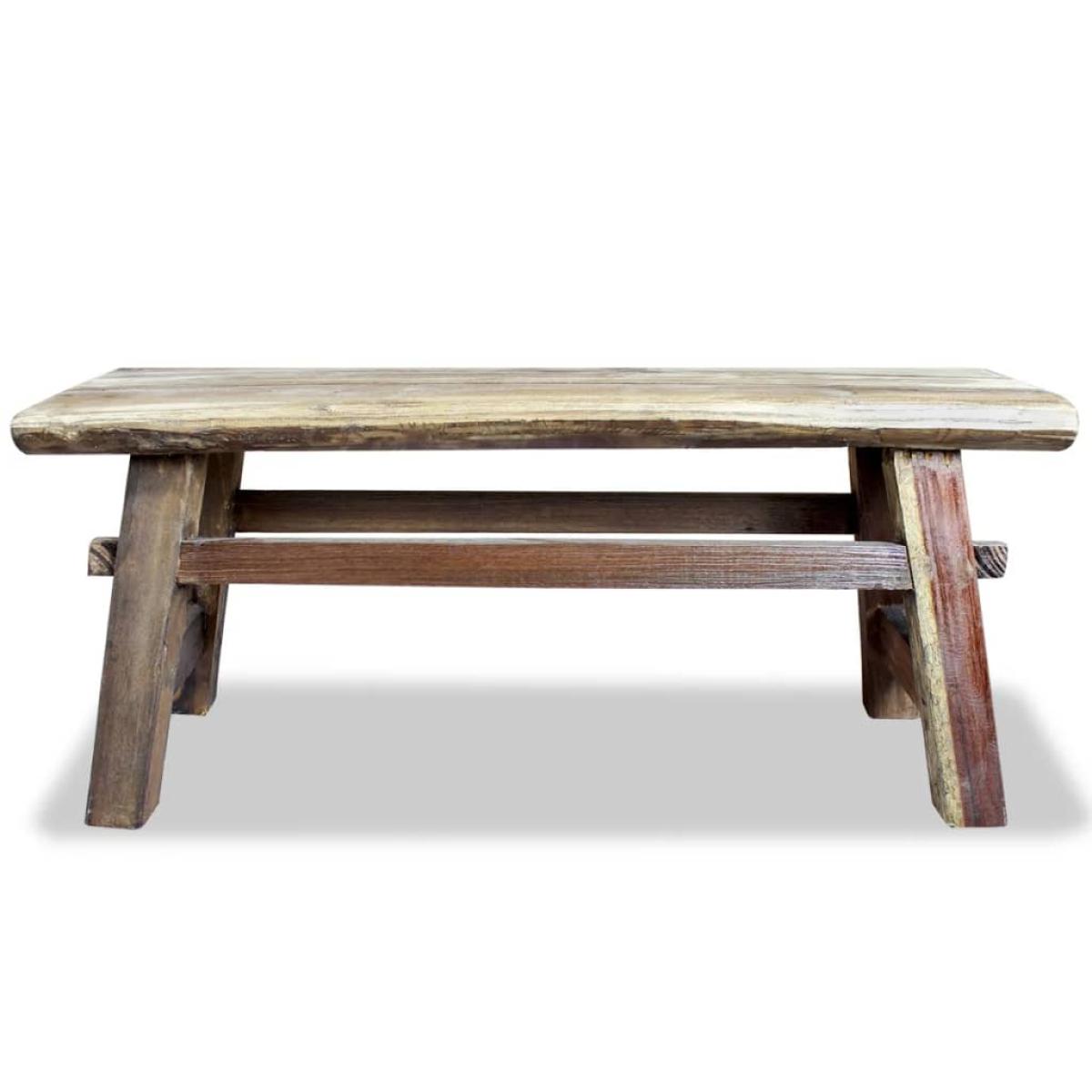 Banco de madera maciza reciclada 100x28x43 cm