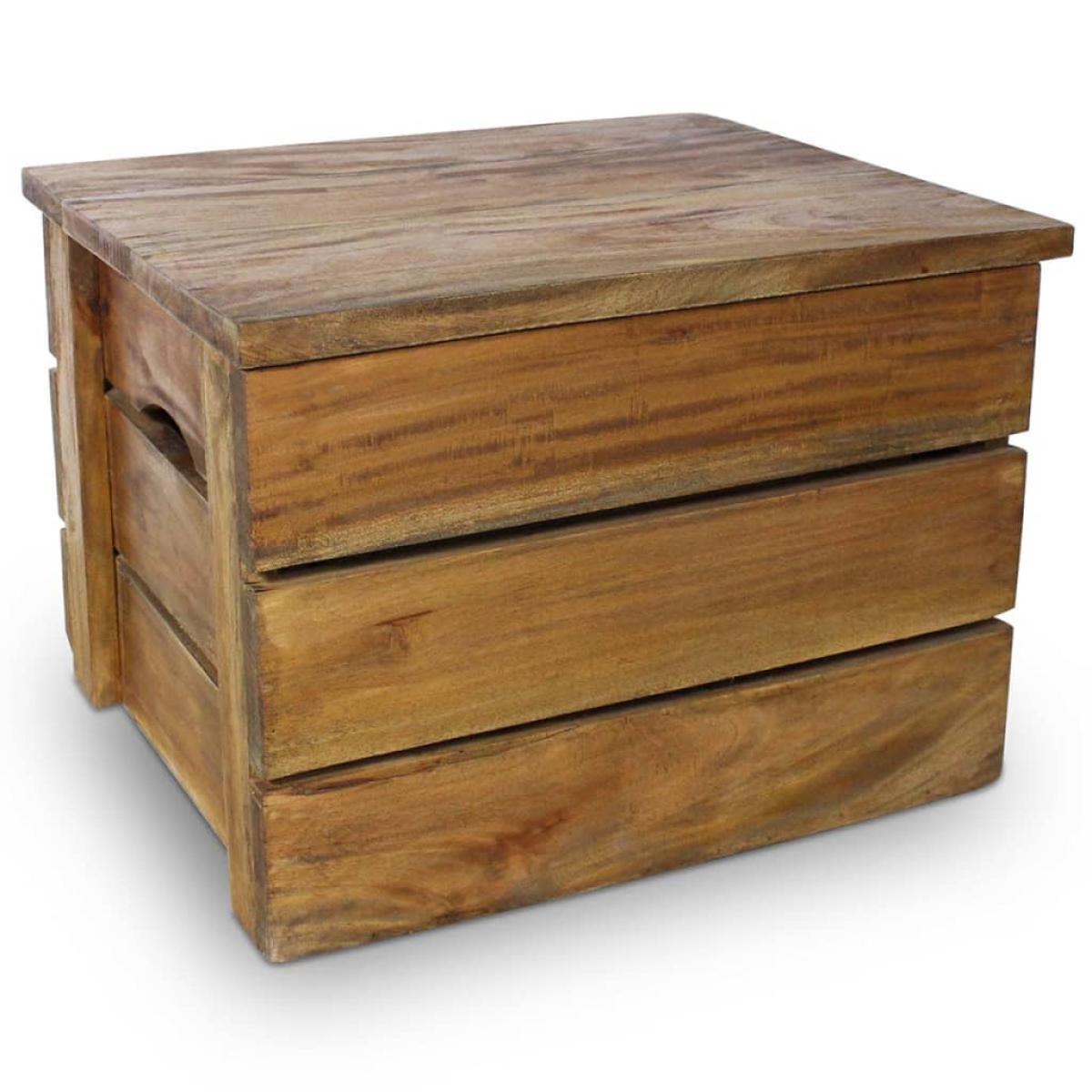 Set de 2 cajas de almacenaje de madera maciza reciclada
