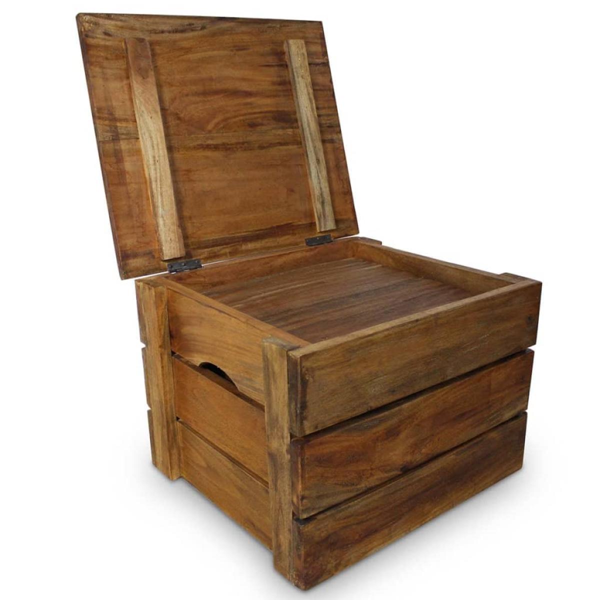 Set de 2 cajas de almacenaje de madera maciza reciclada
