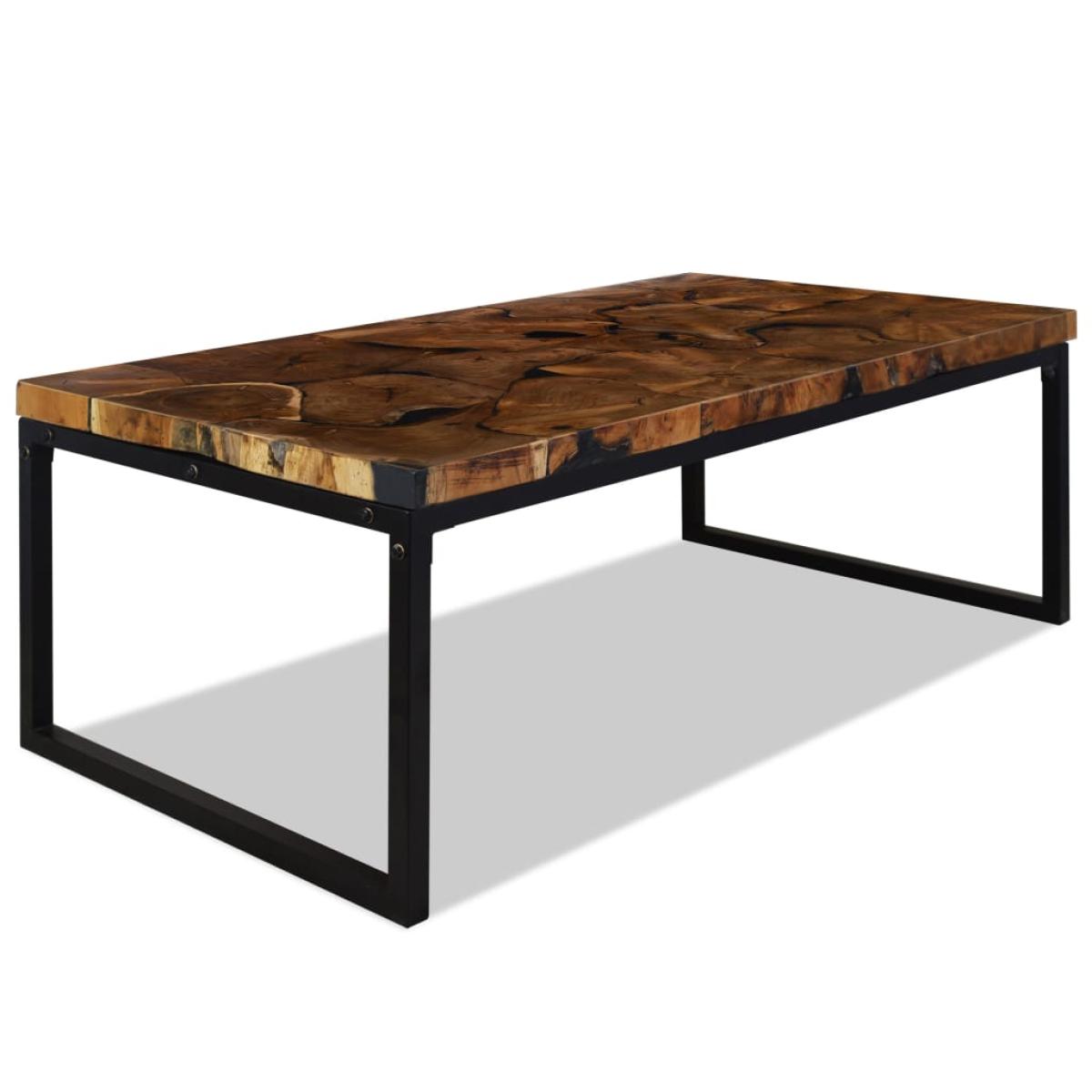 Mesa de centro de teca y resina 110x60x40 cm