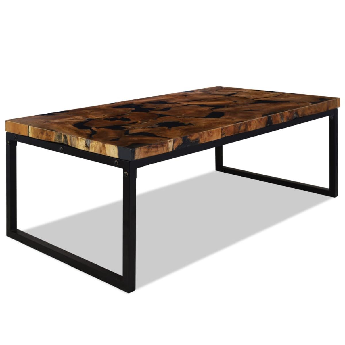 Mesa de centro de teca y resina 110x60x40 cm