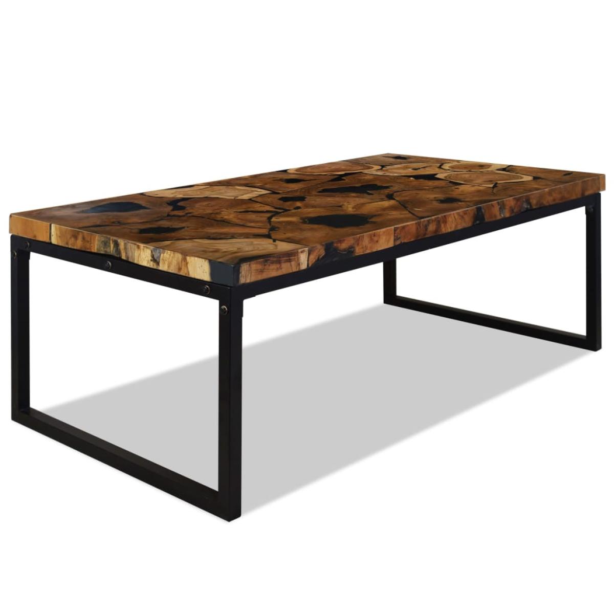 Mesa de centro de teca y resina 110x60x40 cm