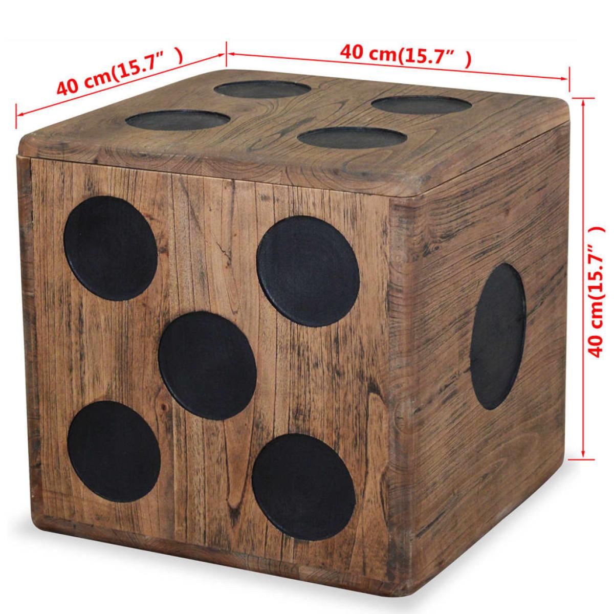 Caja de almacenamiento madera mindi 40x40x40 cm diseño de dado