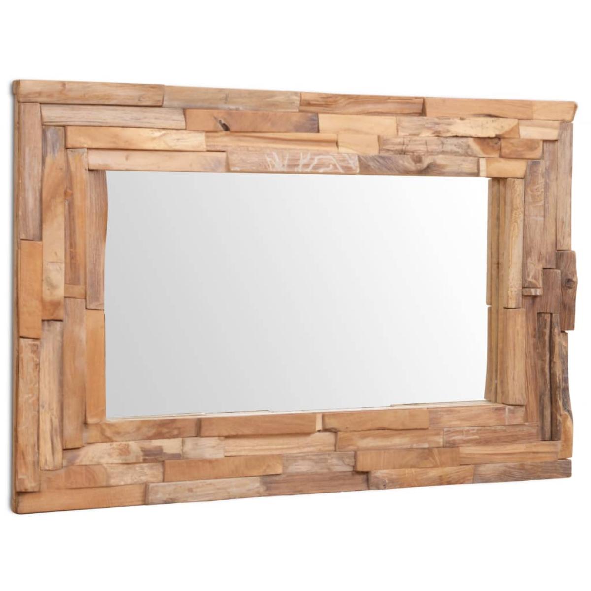 Espejo decorativo de teca 90x60 cm rectangular