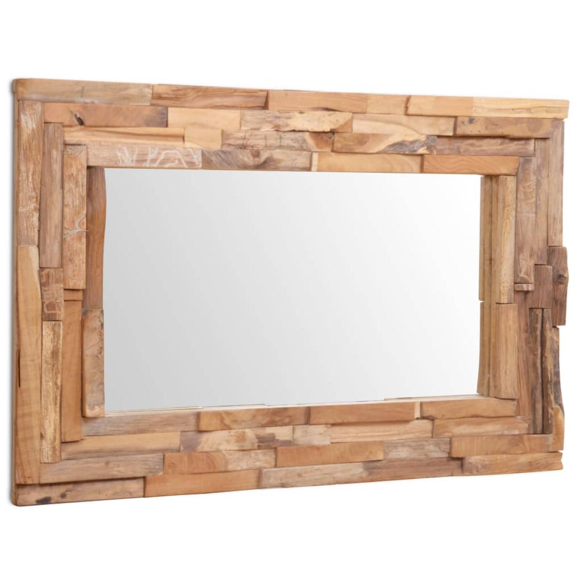 Espejo decorativo de teca 90x60 cm rectangular