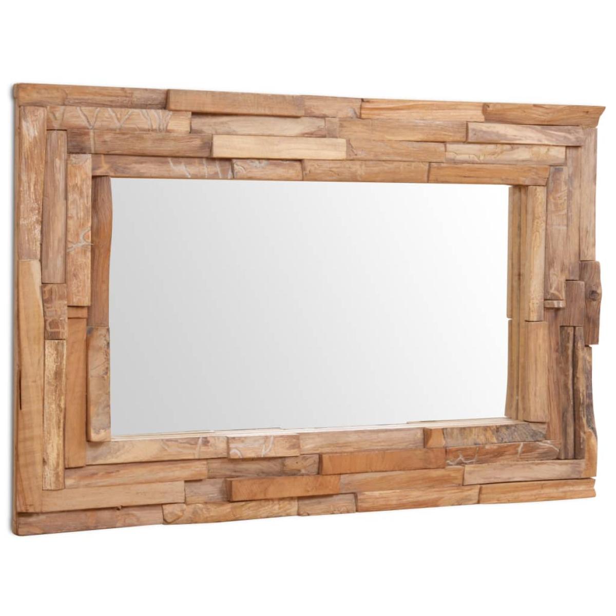 Espejo decorativo de teca 90x60 cm rectangular