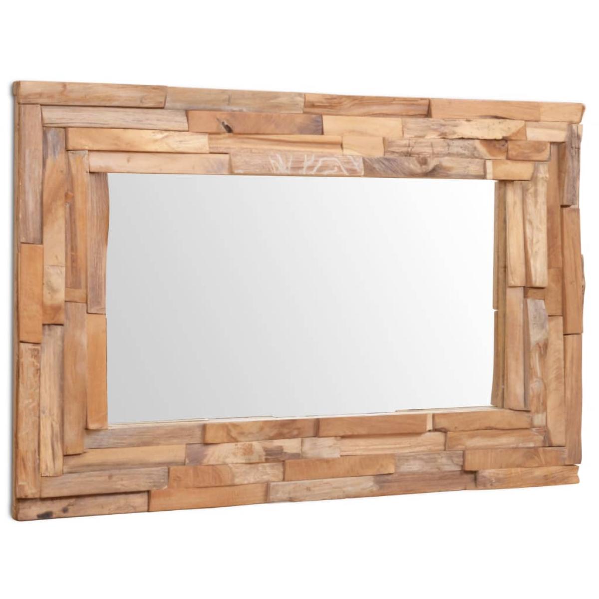 Espejo decorativo de teca 90x60 cm rectangular