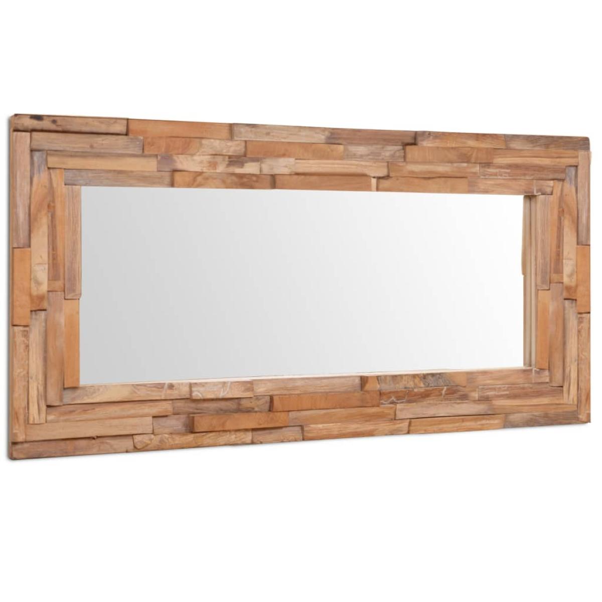 Espejo decorativo de teca 120x60 cm rectangular