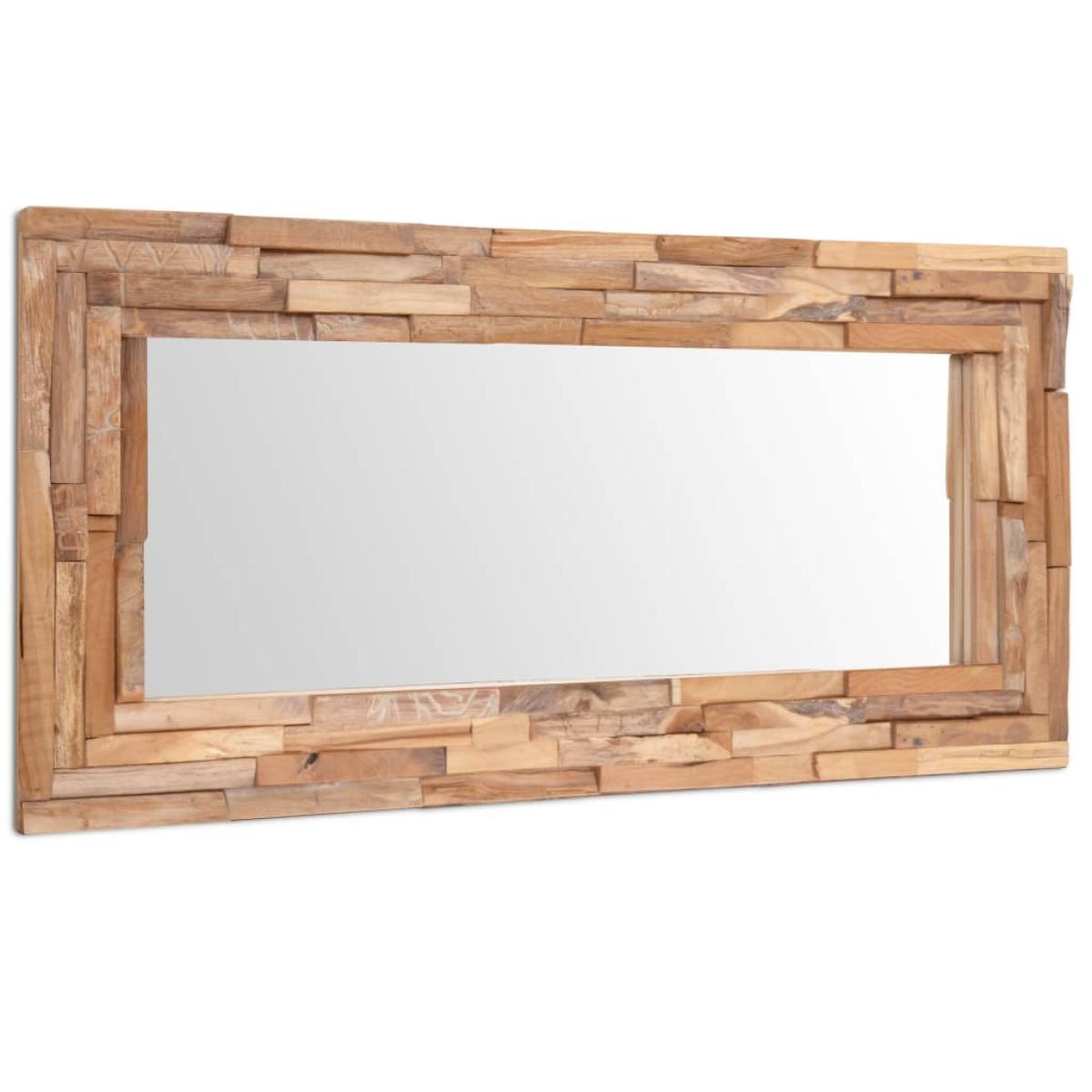 Espejo decorativo de teca 120x60 cm rectangular