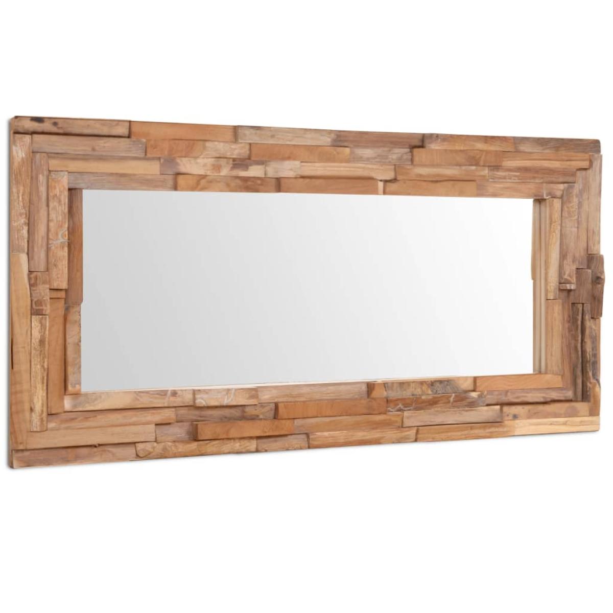Espejo decorativo de teca 120x60 cm rectangular