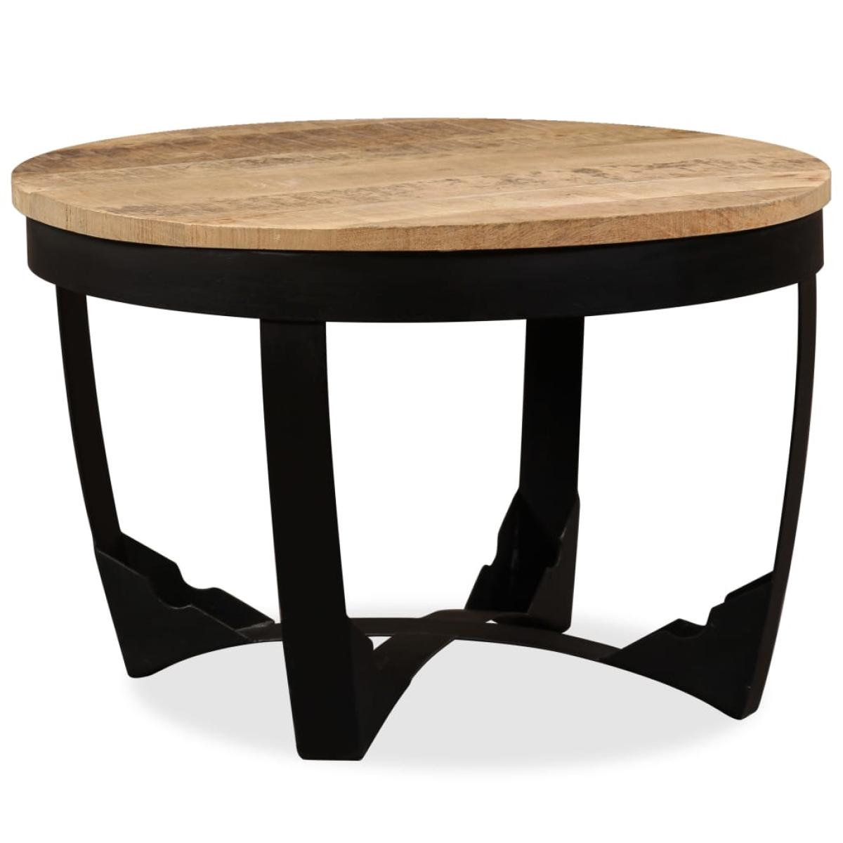 Mesa auxiliar de madera maciza áspera de mango 60x40 cm