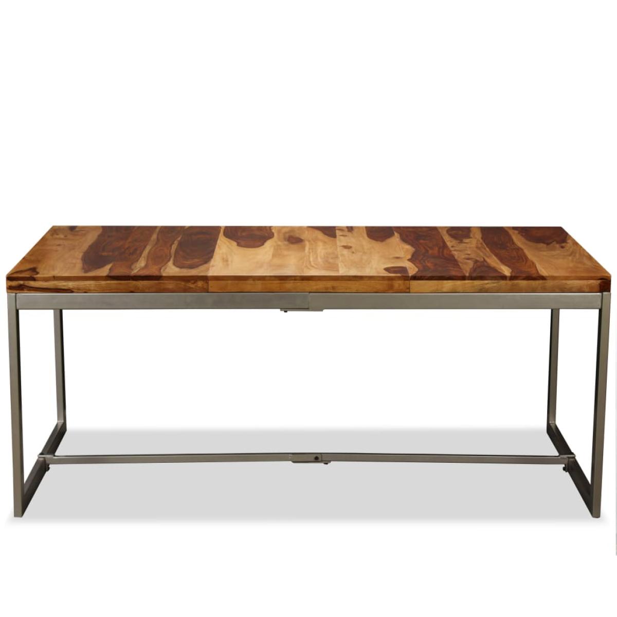 Mesa de comedor de madera maciza de sheesham y acero 180 cm