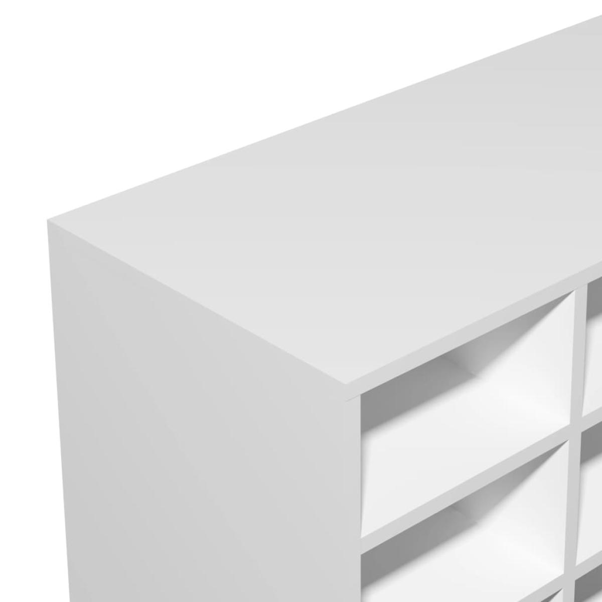 Zapatero de madera contrachapada blanco 92x30x67,5 cm