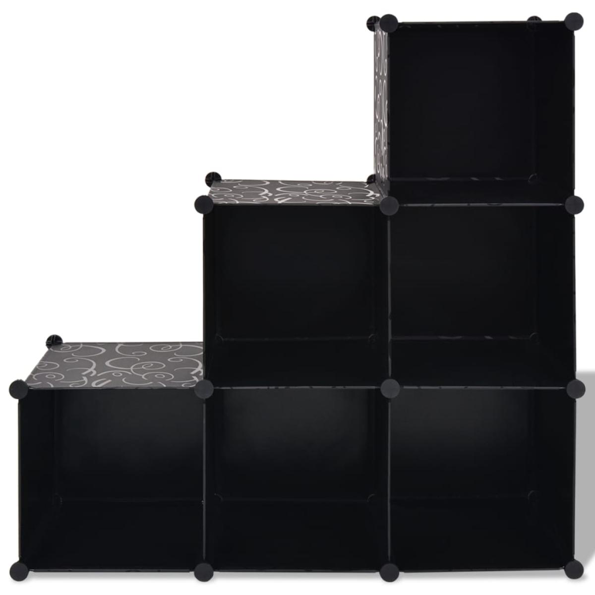 Estantería de cubos con 6 compartimentos negro
