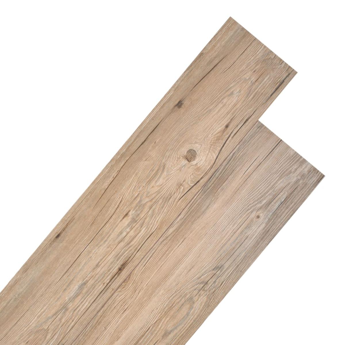 Lamas de suelo no autoadhesivas PVC marrón roble 5,26 m² 2 mm