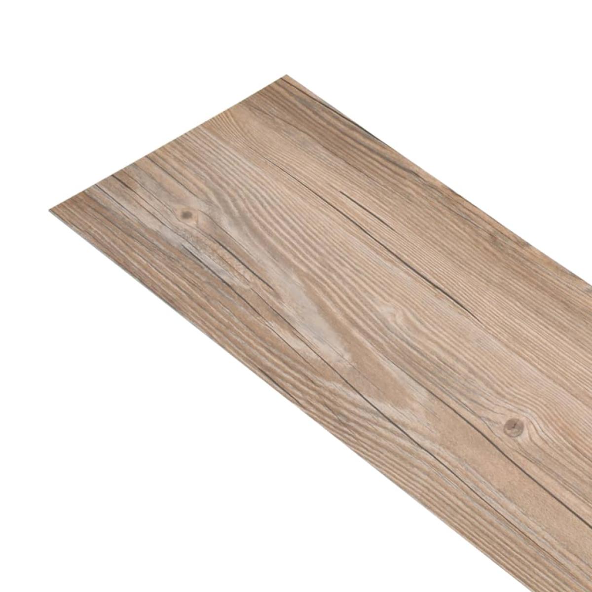 Lamas de suelo no autoadhesivas PVC marrón roble 5,26 m² 2 mm