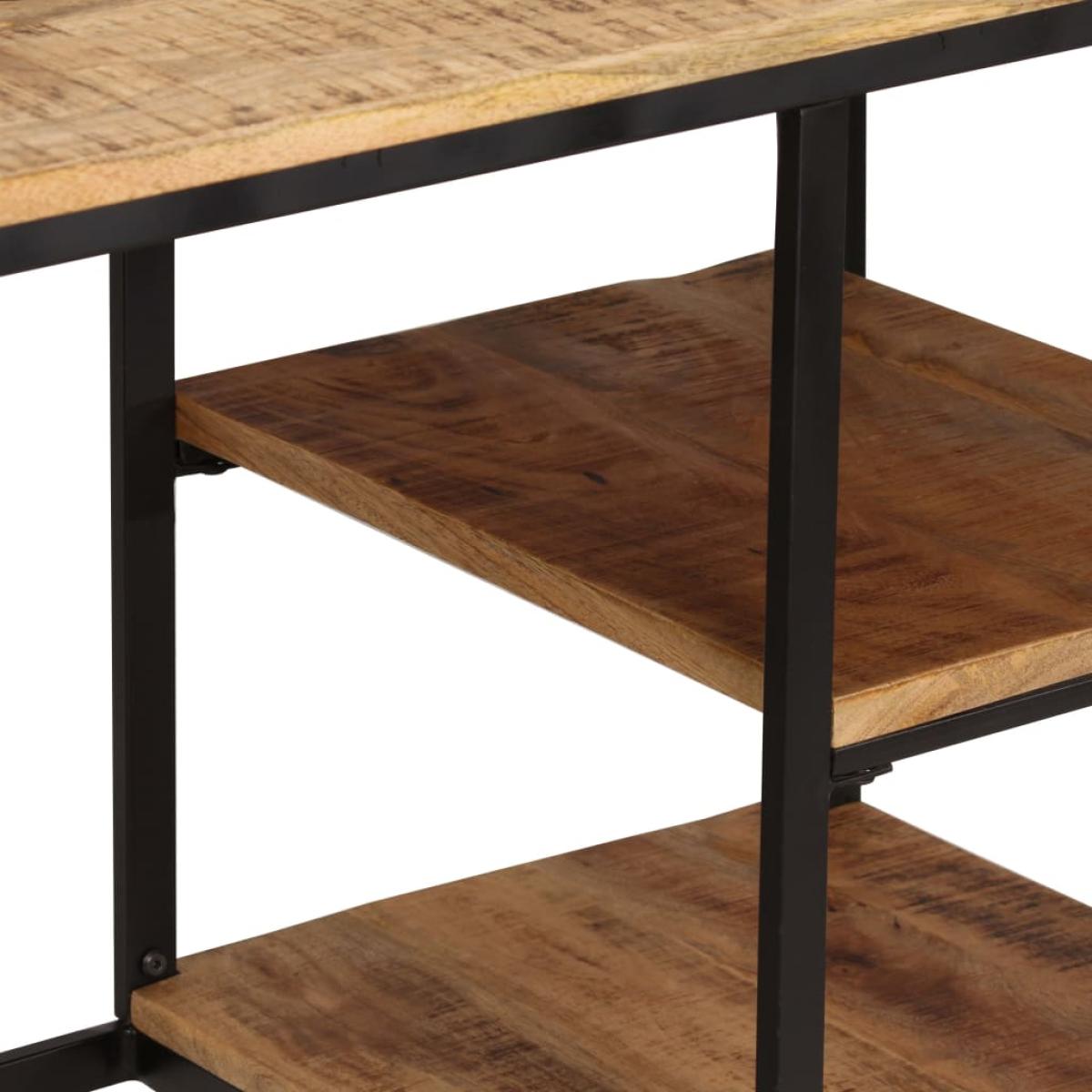 Escritorio y taburete plegable madera maciza mango 115x50x76 