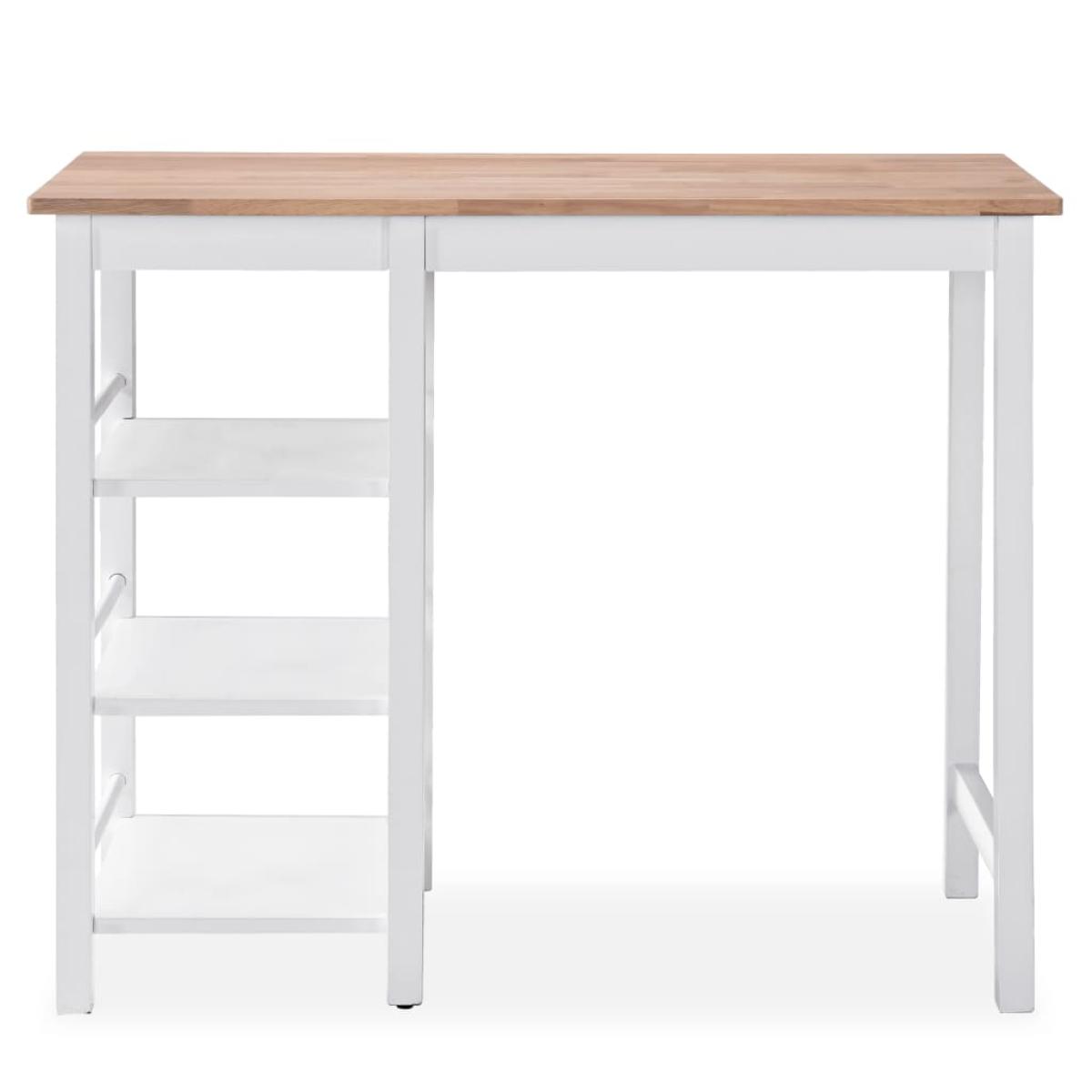 Conjunto de mesa alta de cocina 3 piezas MDF blanco