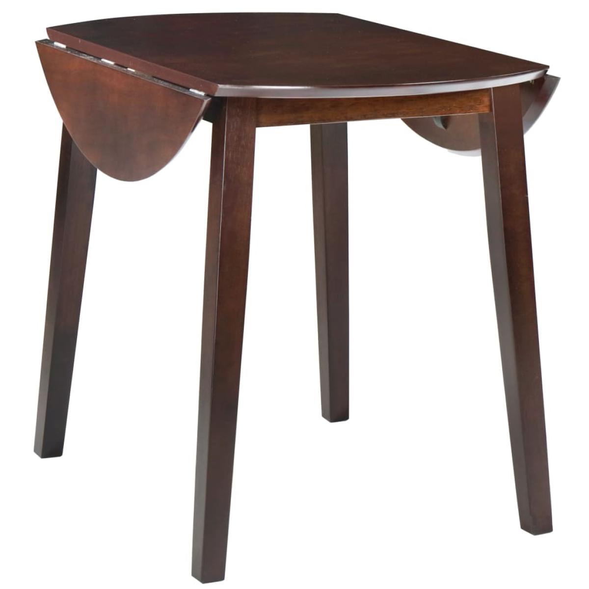 Mesa de alas abatibles redonda MDF marrón