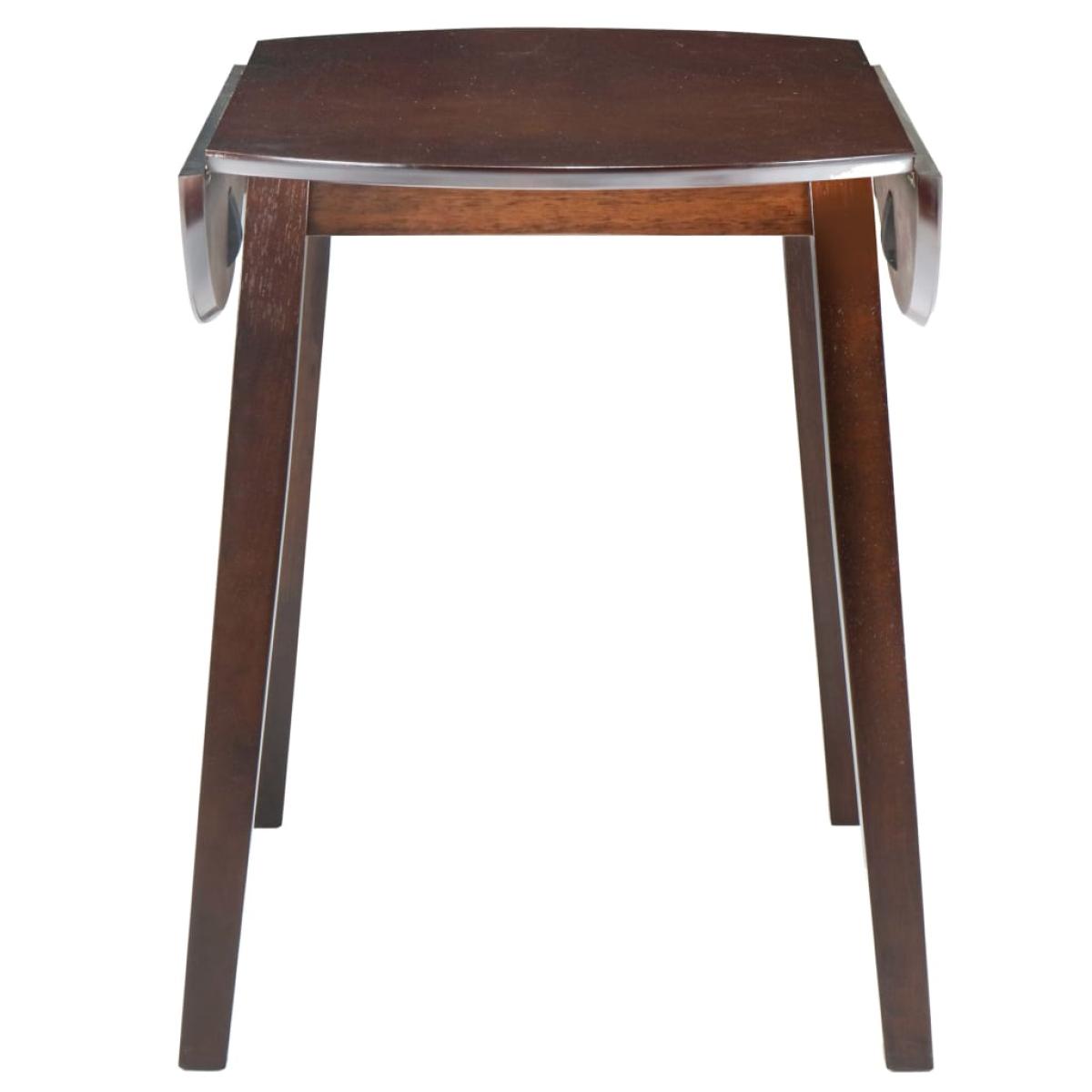 Mesa de alas abatibles redonda MDF marrón