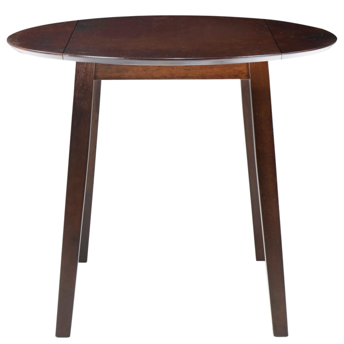 Mesa de alas abatibles redonda MDF marrón