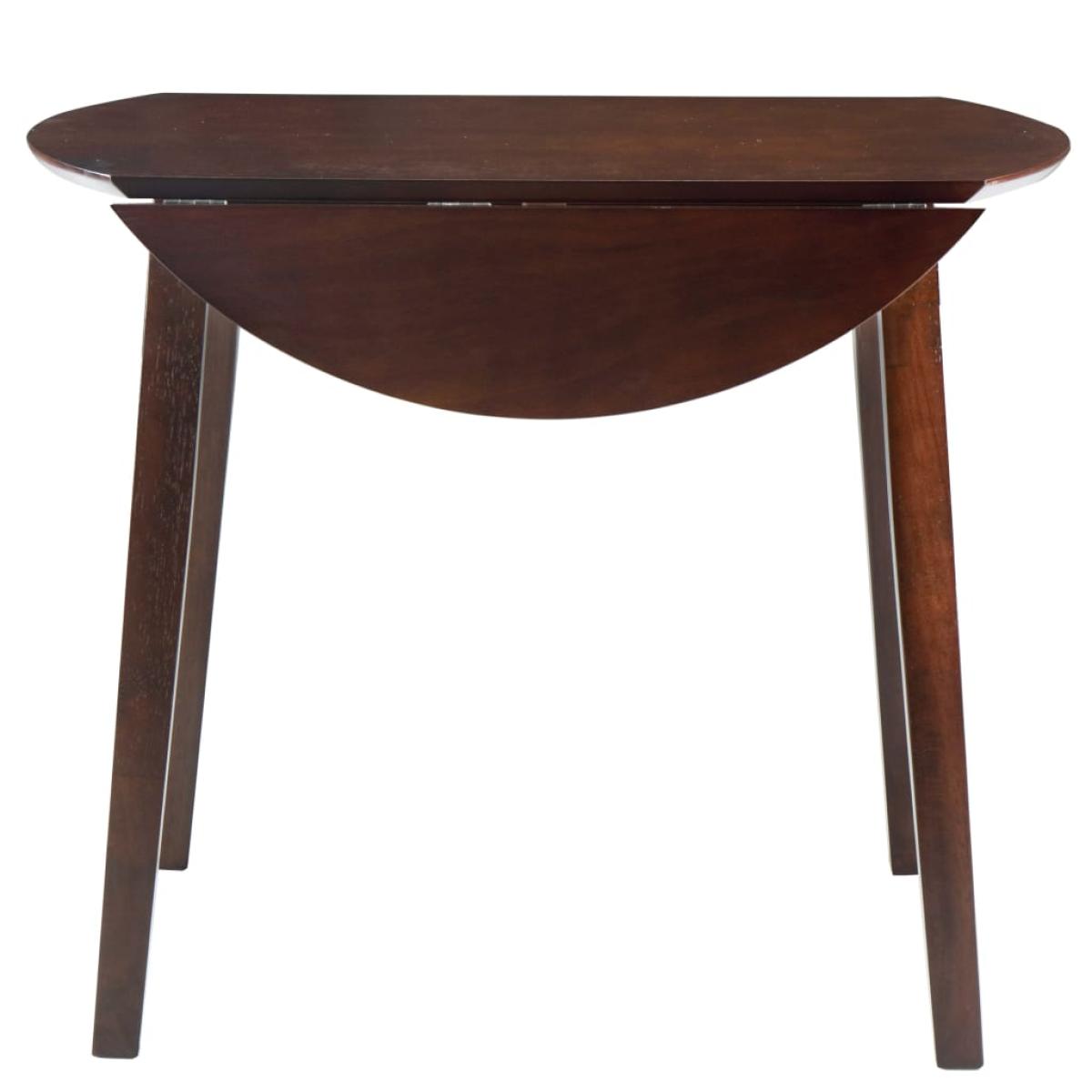 Mesa de alas abatibles redonda MDF marrón