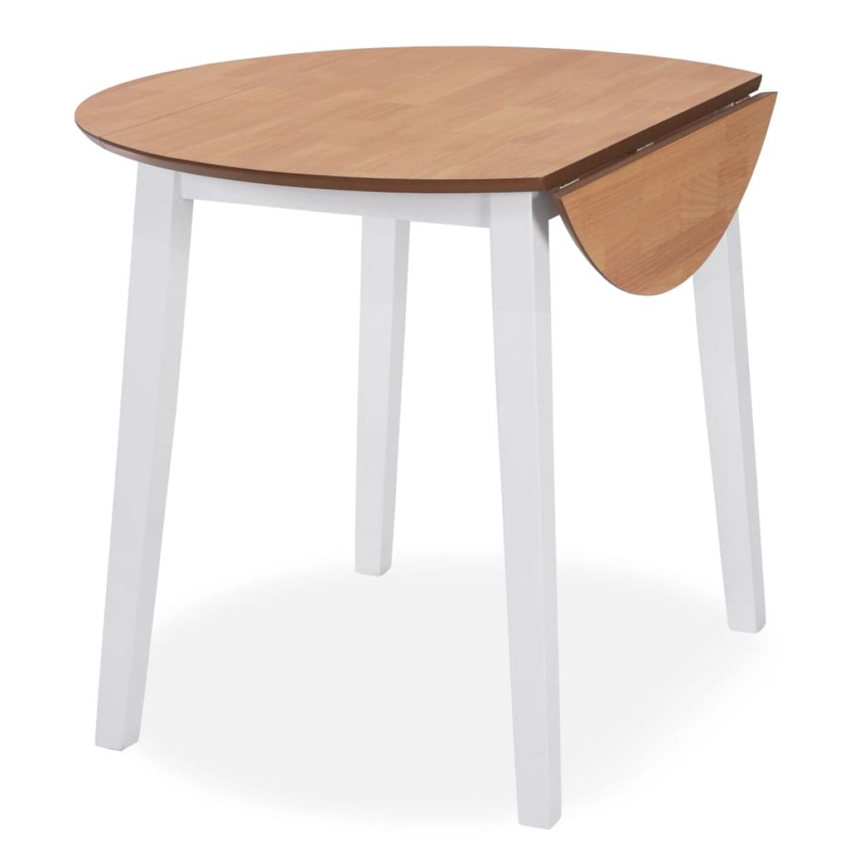 Mesa de alas abatibles redonda MDF blanca